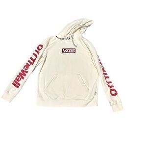 Vans Off-White Hoodie with Red Lettering